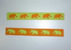 Olifantenband 16mm (50 m), Oranje-Groen